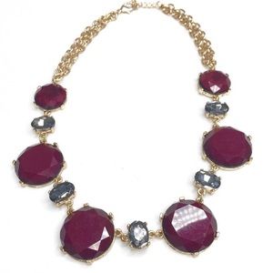 Necklace Burgundy Statement Smoked Glass